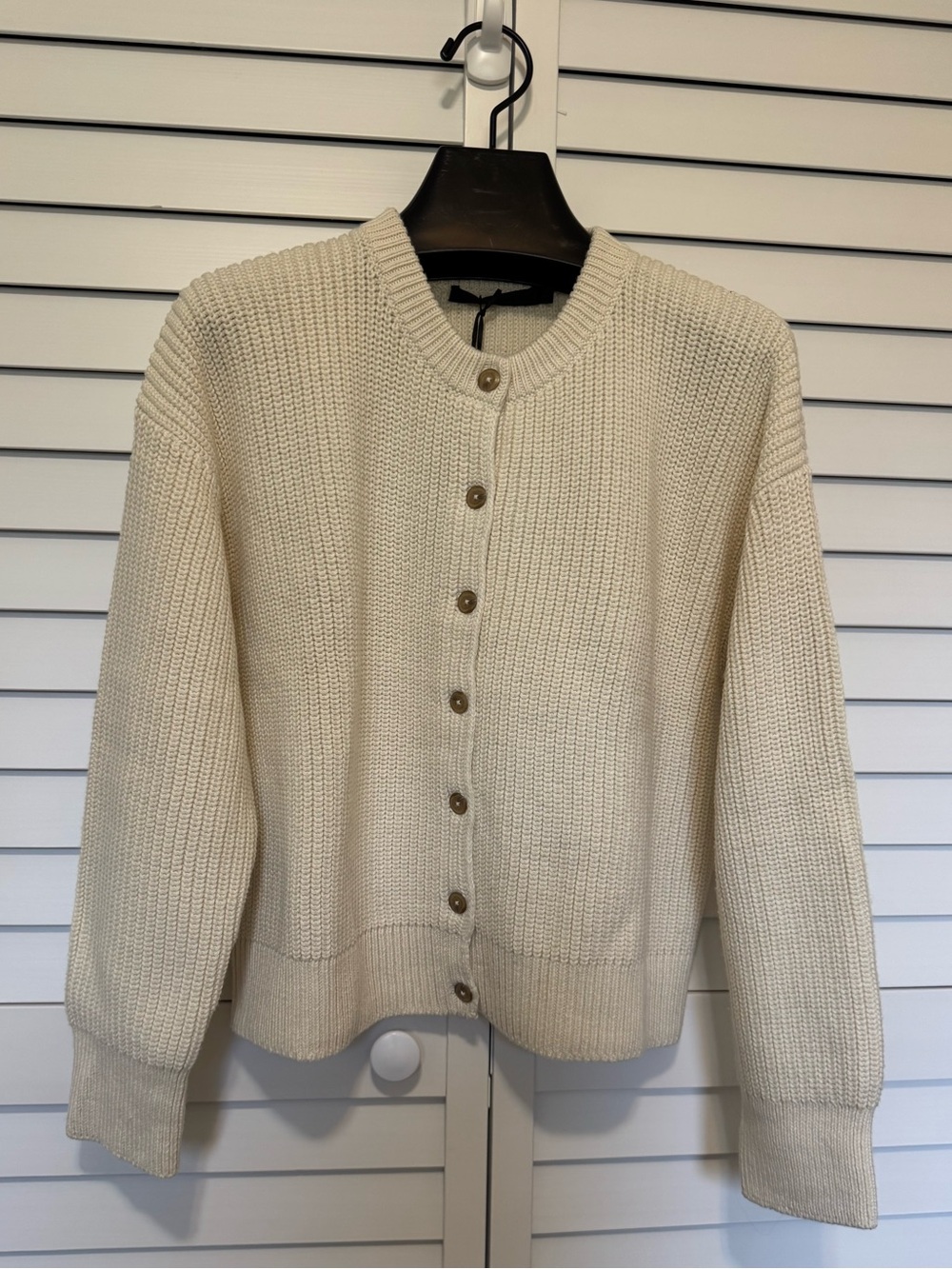 Jenni Kayne, Cotton Hayes Crewneck Cardigan, Ivory, Size XS, NWT - Picture 5 of 8